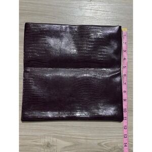NORDSTROM Womens‎ Plum Lizard Embossed Patent Faux Leather Clutch Evening Bag